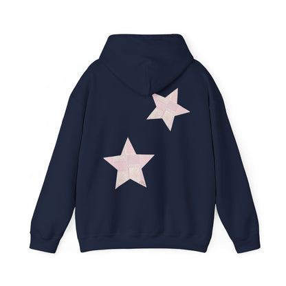 Hoodie — Vintage Pink Star Graphic Back Print